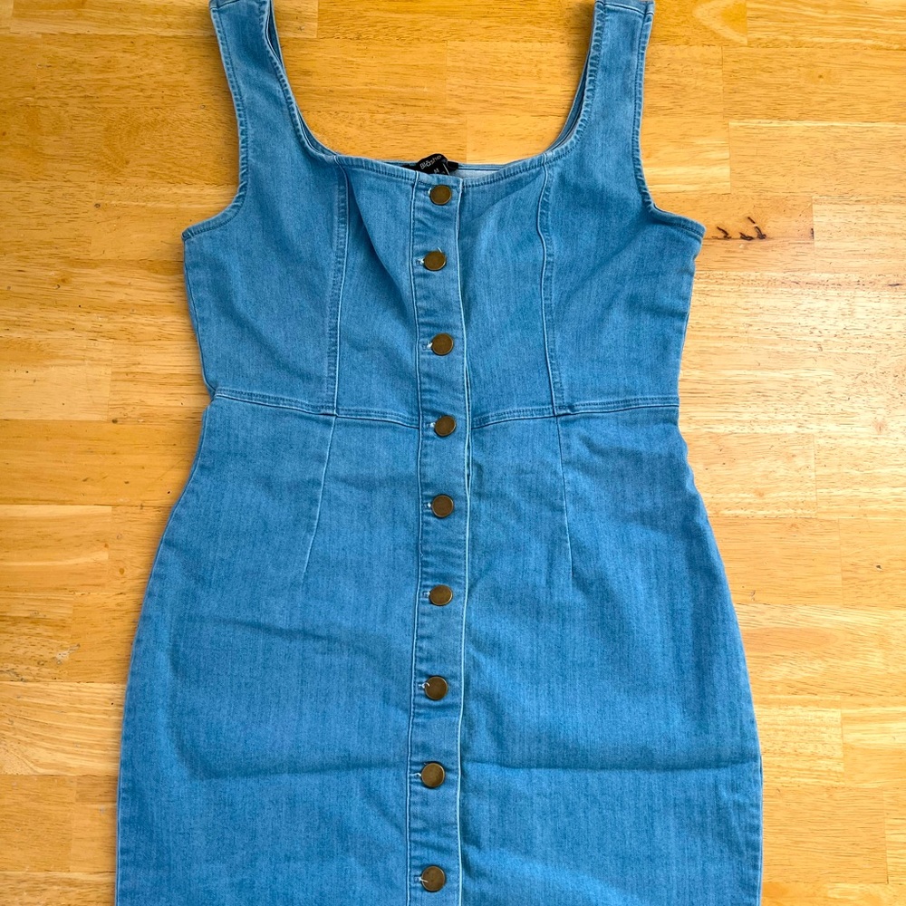 Denim Bodycon Button Dress